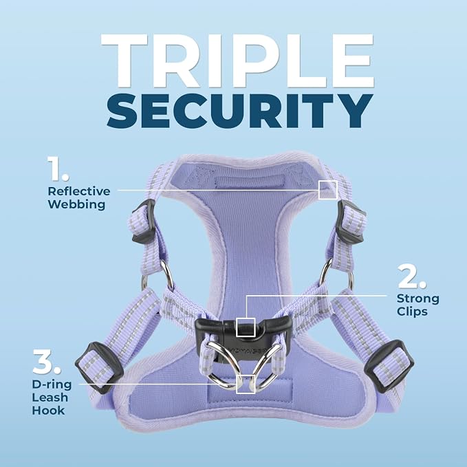 Voyager Step-in Flex Adjustable Dog Harness - Lavender, Small | 15 - 18" in Chest, Fully Adjustable, Reflective Bands, All Weather Breathable Air Mesh, Lightweight, Fast Drying