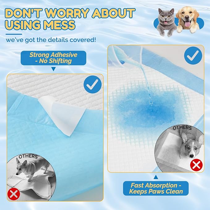 Extra Large Dog Pee Pads 28" x 34" - Barpor 5-Layer Super Absorbent Puppy Pads with Leak-Proof Quick-Dry & Fast-Edge Absorption, Disposable Dog Training Pads Anti-Slip, 100 Pack