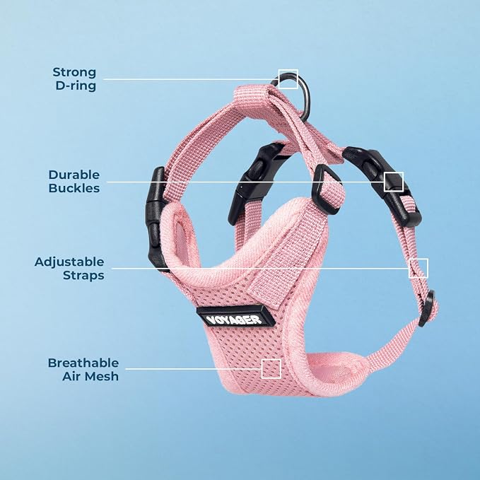 Voyager Step-in Lock Dog Harness - Pink, X-Large | 23 - 28" in Chest, Adjustable, Breathable Air Mesh, Lightweight for Daily Walks, Strong Clips, Heavy Duty D-Ring