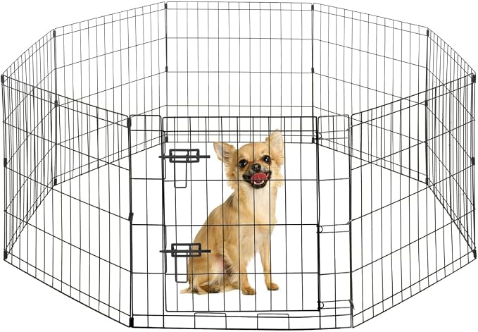 CAPHAUS Foldable Pet Playpen with Door, 24in 8 Panels