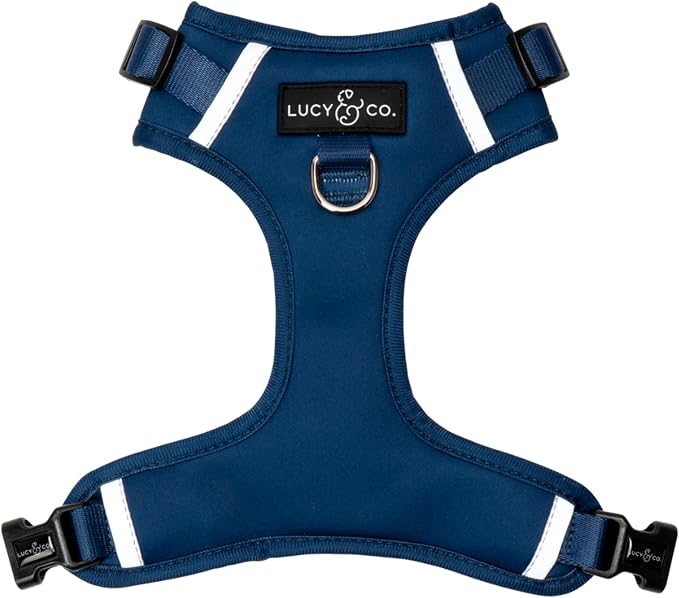 Lucy & Co. The Bolt of Lightning No-Pull Dog Harness for Dogs – Vest to Stop Pulling & Walk Easy – Comfortable Leash Training Product w/Adjustable Chest & Neck Straps - Navy - Small