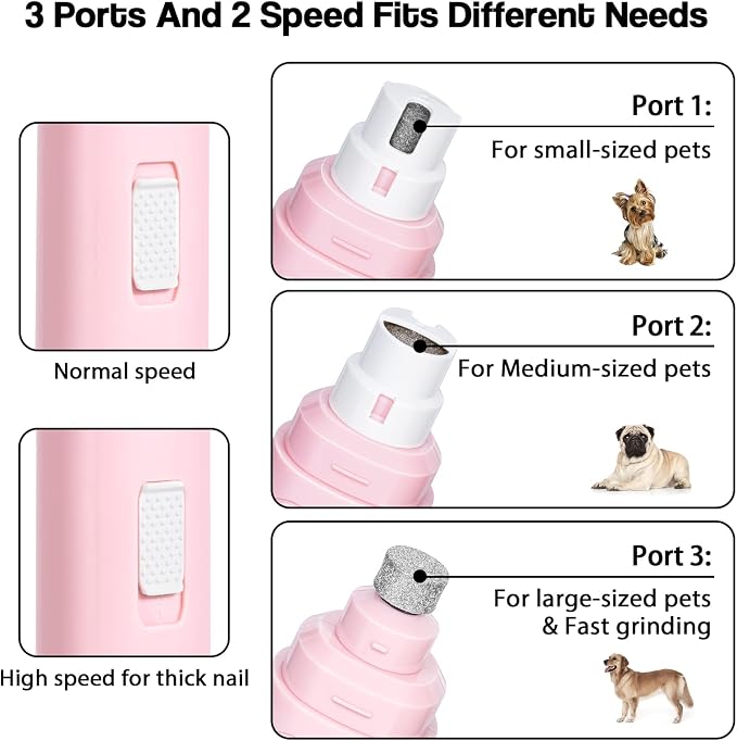Casfuy Professional 2-Speed Dog Nail Grinder