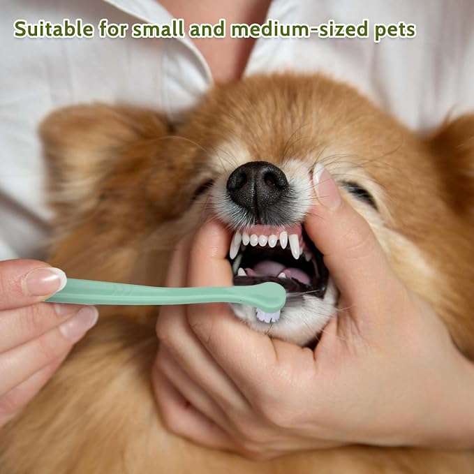 4 Pack Small Dog Toothbrush Pet Toothbrush Cat Tooth Brush Puppy Toothbrush Mini Head Soft Tooth Brush Deep Clean Kit for Puppy,Kitten,Small Dog & Cat,Portable Travel Friendly and Easy to Use