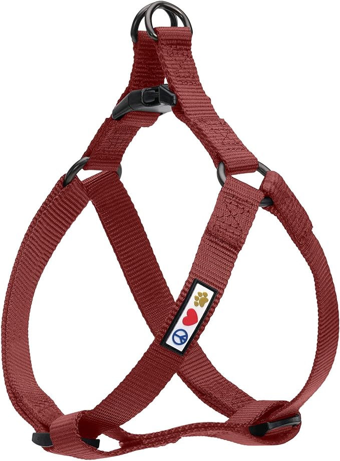 Pawtitas Solid Step-in Dog Harness – Adjustable No-Pull Vest for Puppies to Seniors, Safe & Comfortable L Marsala