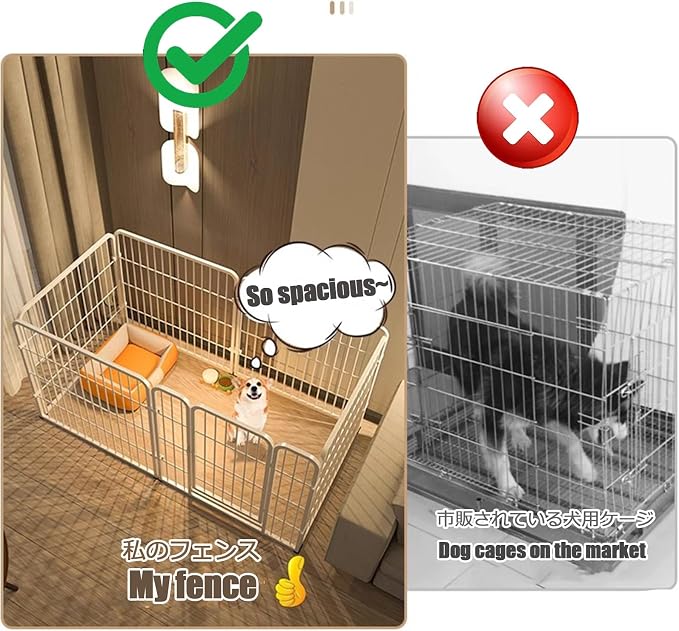 Portable Dog Playpen with Door ， Heavy Duty Enclosure for Indoor/Outdoor Use - Ideal for Puppies, Cats, Rabbits, and Small Animals