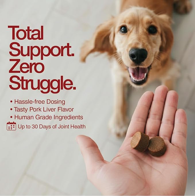 Ultra Advanced Hip & Joint Support for Dogs – All-in-One Soft Chews with Glucosamine, MSM, Omega-3s (EPA & DHA), Hyaluronic Acid & Boswellia – Maximum Strength Mobility & Comfort – 120 Chews