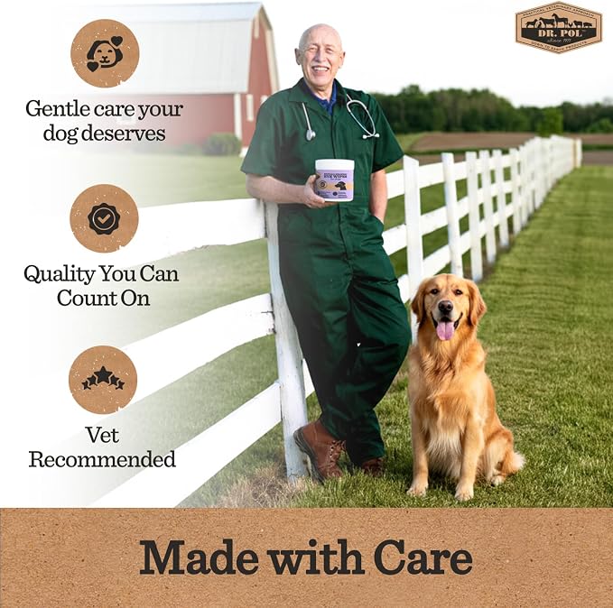 Dr. Pol Pet Eye Wipes, Hypoallergenic Grooming Wipes, 100 Count