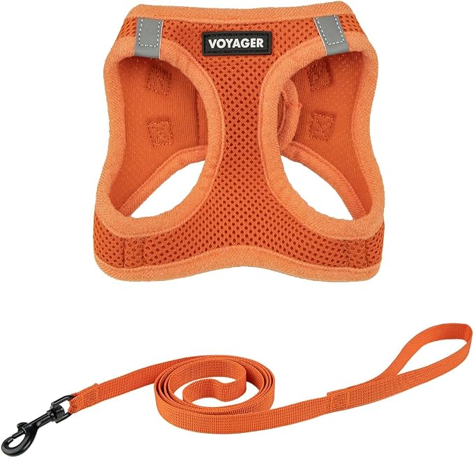 Voyager Step-in Pet Harness - All Weather Mesh, Adjustable Step in Harness for Cats and Dogs by Best Pet Supplies - 307S Orange, XS