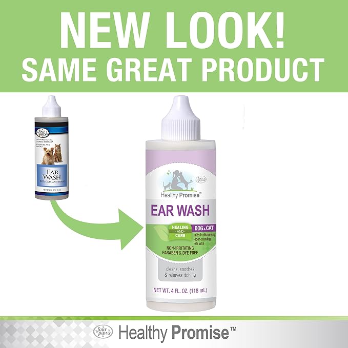 Four Paws Healthy Promise Pet Ear Wash Cleaner, 4oz