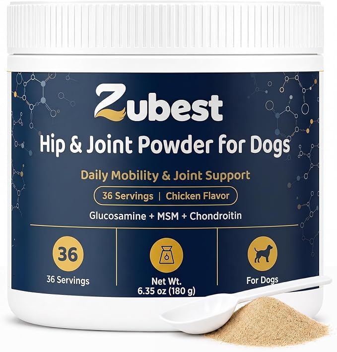 Zubest Hip & Joint Supplement for Dogs, Glucosamine Chondroitin MSM Powder
