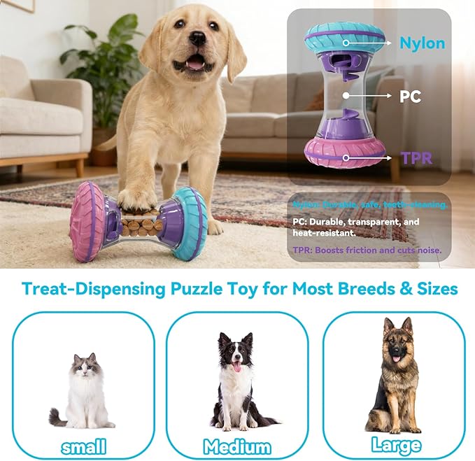 MateeyLife Interactive Dog Puzzle Toys for Small Medium Large Breed - Durable Smart Puppy Enrichment Dogs Toy to Keep Them Busy, Mental Brain Stimulation Treat Dispensing Training & Slow Feeder