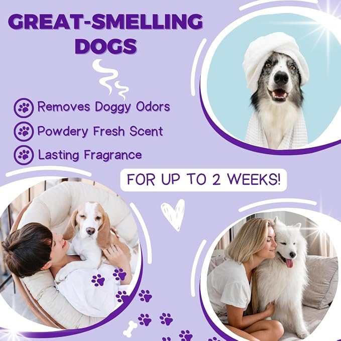 Bright White Grooming Natural Dog Shampoo and Conditioner with Aloe Vera, pH balanced Shampoo for Dogs, Tear-Free, Moisturizing Dog Shampoo for Sensitive Skin - 26.4 Oz