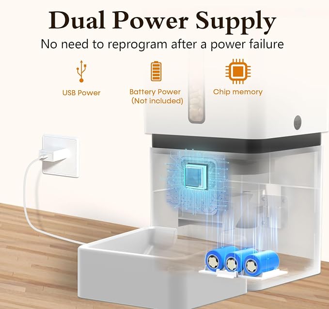 Yakry Automatic Dog Feeder with Camera - 8L/33 Cups Smart Pet Feeder for Small/Medium Dogs & Cats, 5GHz/2.4GHz WiFi App Control, 1080P HD Night Vision, 2-Way Audio, Timed Dry Food Dispenser Indoor