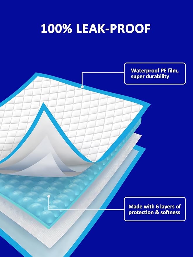 Ownpets Dog Training XL Extra Large Pad 35’’ x 32’’, Leak-Proof 6-Layer Pet Potty Training Pads Pee Pads with Quick-Dry Surface for Pets, Puppies, Adult, Sick & Aging Dogs, 40 Counts