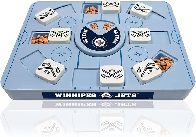 Pets First NHL Winnipeg Jets Large Puzzle Toy, New Size, Interactive Dog Treat & Slow Feeding Toy