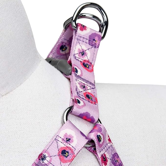 Blueberry Pet Essentials Step-in Spring Scent Inspired Garden Floral Dog Harness in Light Purple, Chest Girth 26" - 39", Large, Adjustable Harnesses for Dogs