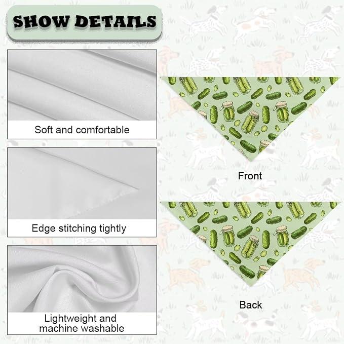 Forchrinse Cucumber Dog Bandana Pet Triangle Scarf Accessories Puppy Kerchief Polyester Dog Scarf Bib, One Size, Medium, Polyester, Cucumber