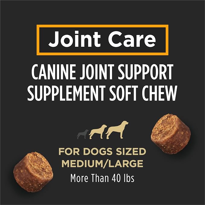 Purina Pro Plan Veterinary Large Breed Dog Joint Care Supplement with Glucosamine, Chondroitin, and Collagen to Support Hip and Joint Health – 60ct Pouch