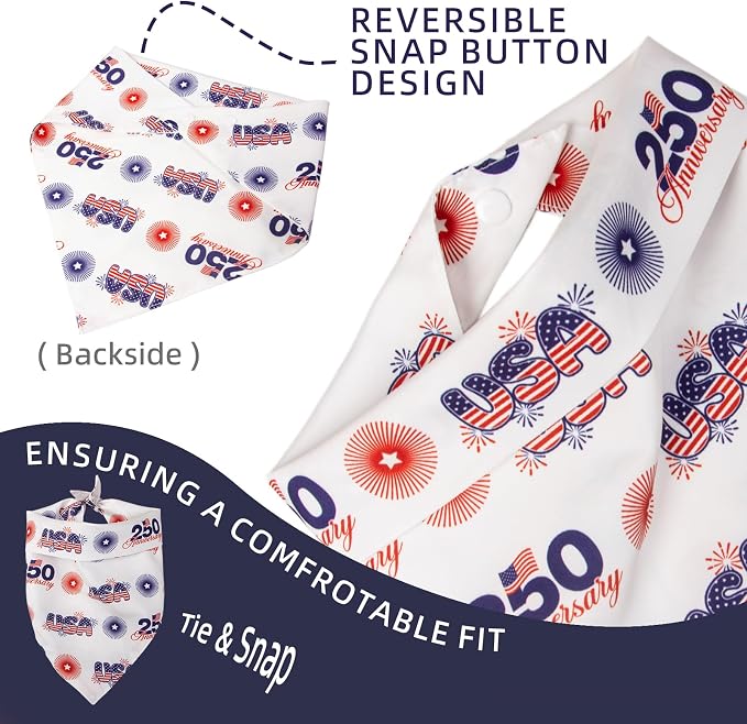 250th Anniversary Dog Bandana, Large, Large