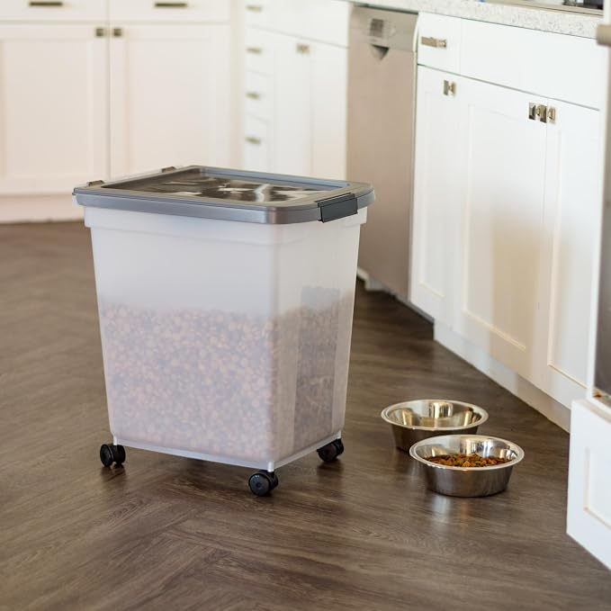 IRIS USA Dog Food Storage Container, Up to 50 lbs, Dark Gray
