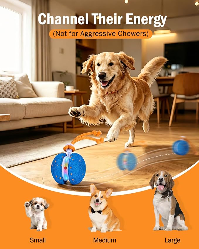 osou Interactive Dog Toy, Automatic Moving Dog Ball Toy with 2 Speed Modes | Random Rolling Path, Motion-Activated, Auto-off, Pet-Safe ETPU Shell, for Small Medium Large Dogs and Most Dog Personalities