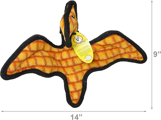 TUFFY® 2 Pack Pterodactyl and Warthog Ultra Durable Plush Dog Toys | Multiple Layers & Reinforced Seams, Washable and Floats, Original Construction