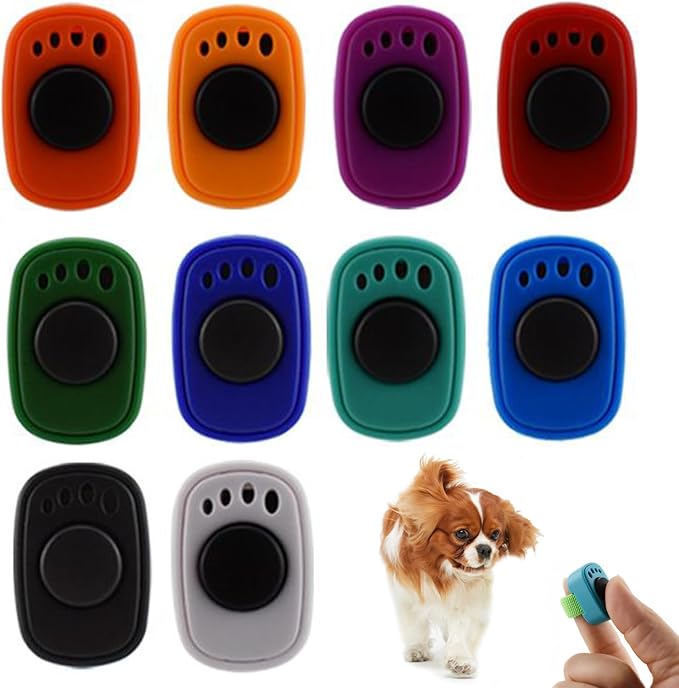 Dog Clicker with Finger Ring, 10 Pieces