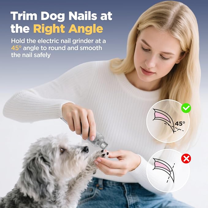 YGGDRA Dog Nail Grinder Upgraded, 2-Speed with LED Lights