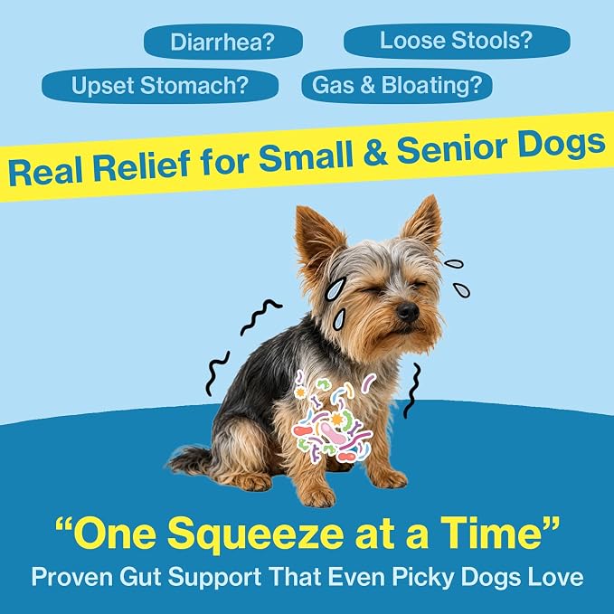 Doctor By Squeeze Probiotics for Small & Senior Dogs, Gut Health Support