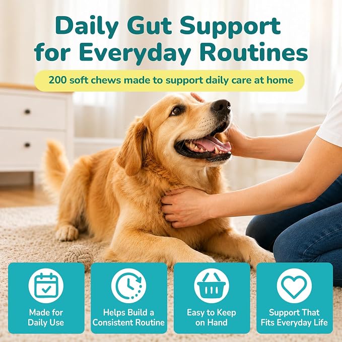 Woyamay Probiotics for Dogs, Dog Probiotics Chews, Gut & Digestive Support