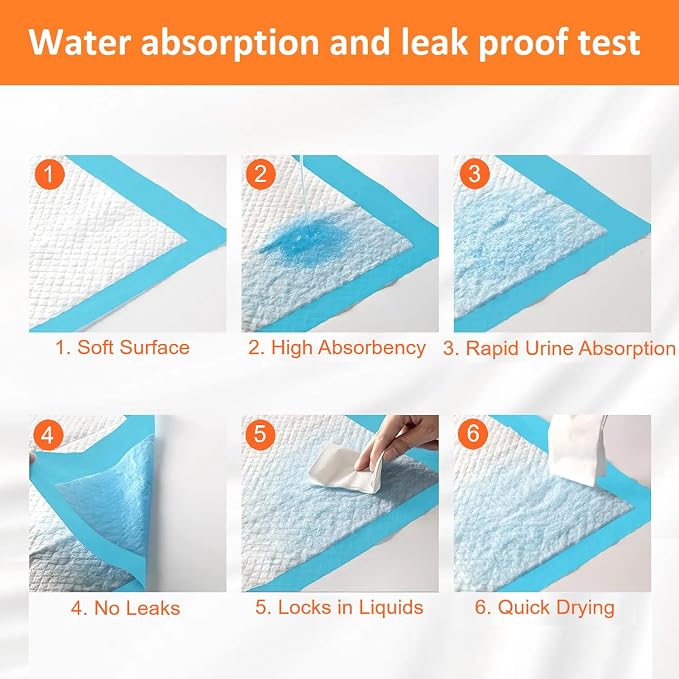Aurora Pet Ultra-Absorbent Puppy Pee Pads – Medium 18x24 Inch, Leak-Proof & Quick-Dry Potty Training Pads (50-Pack), Durable Protection for Puppies & Dogs – Blue & White