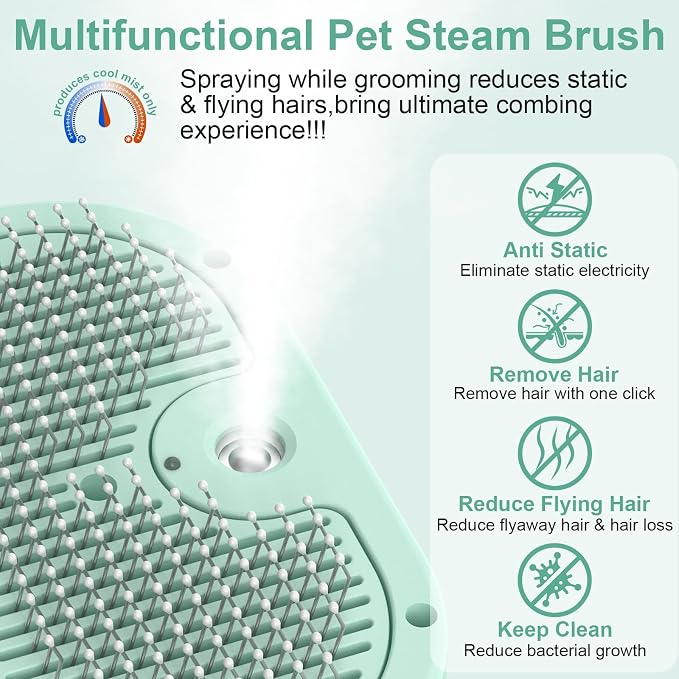 Cat Brush Dog Brush for Shedding, Green