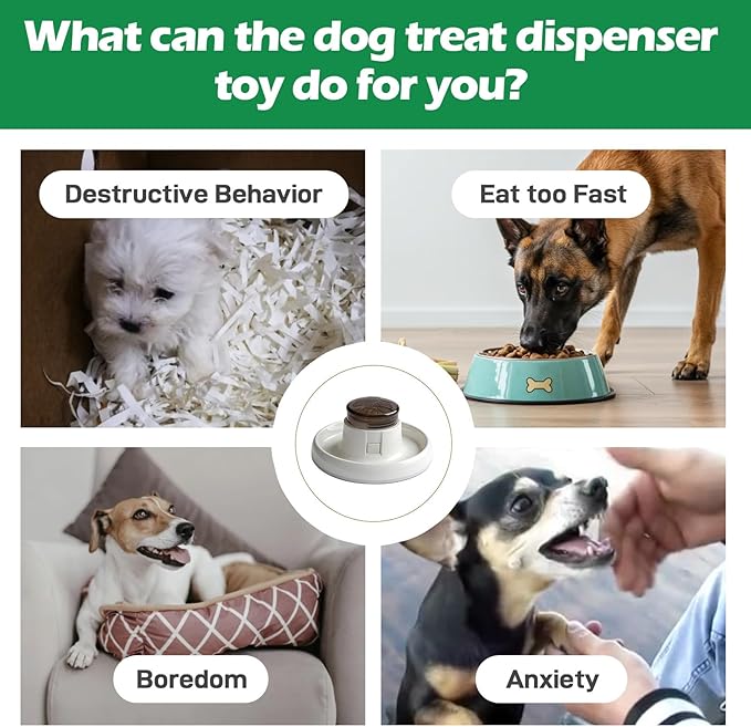 Dog Puzzle Toy - Interactive Treat Dispensing Toys for IQ Training & Brain Game, Puzzle Slow Feeder to Aid Digestion, Non-Slip Easy-Clean Enrichment Toy for Mediun/Large Dogs