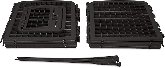 Amazon Basics 8-Panel Octagonal Plastic Dog Playpen, Portable Indoor/Outdoor Pet Fence with Gate, Exercise Pen for Puppies and Small Animals, 34 inches, Black