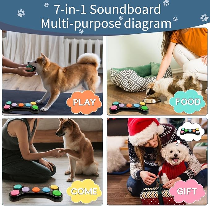 Dog Buttons for Communication, 7 in 1 Talking Button Set