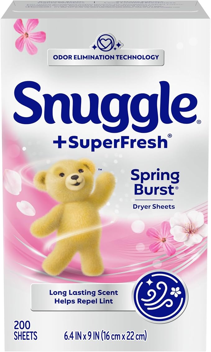 Snuggle SuperFresh Dryer Sheets, 200 Count, Spring Burst