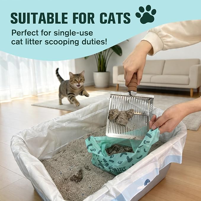 Cat Litter Disposal Bags and Dog Poop Bags with Handle,Cornstarch Based Extra Thick and Guaranteed Leak Proof Poop bags for Kitty and Doggy(180 Count 1.1 Gallon,Unscented)