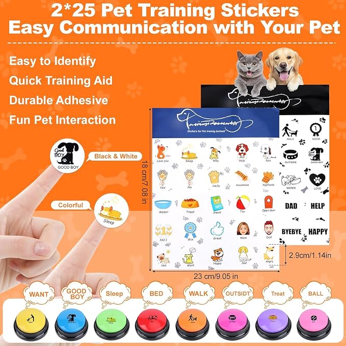Dog Talking Buttons for Communication, 8 Pcs
