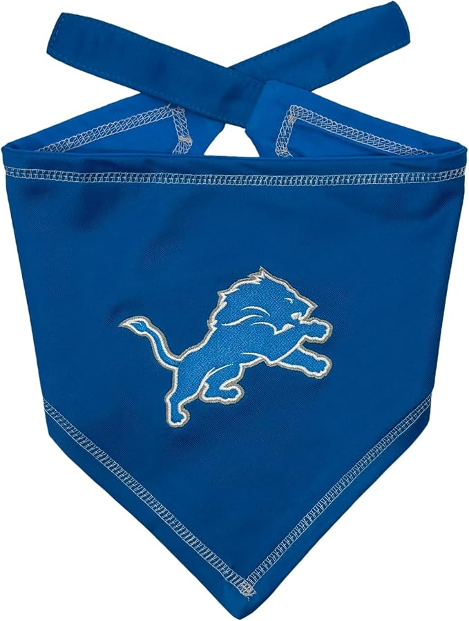 Pets First NFL Detroit Lions TIE Bandana, Large/X-Large. Dog Bandana Scarf Bib for Pet Cat Dog. The Ultimate Game-Day, Party Bandana