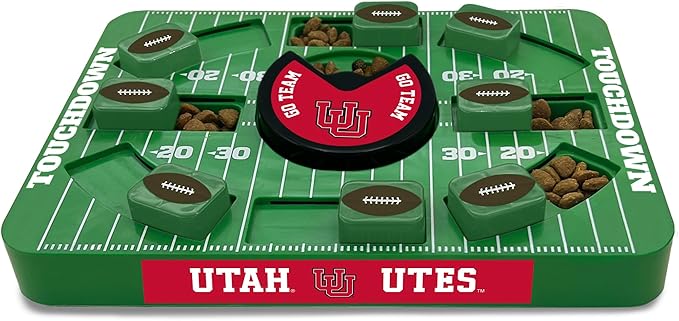 Pets First NCAA Utah Large Puzzle Toy, Interactive Treat Toy for Dogs, Slow Feeding Toy, New Large Size