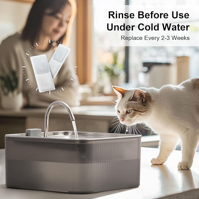 Dog Cat Pet Water Fountain Filter Replacement 9 Packs - Activated Carbon & Ion Exchange Resin Filters with Pump Foam Sponges - Compatible with FUKUMARU 7L Automatic Water Fountain