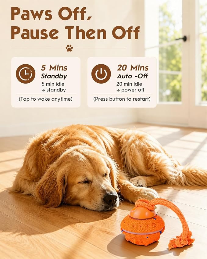 osou Interactive Dog Ball, Automatic Moving Toy with 3 Interactive Modes | Irregular Rotating, Motion-Activated, Auto off, 8 LED Lights & Bird Chirps, Rechargeable, Durable ETPU for All Breed Dogs