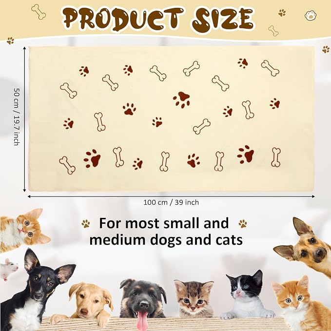 Irenare 12 Pack Dog Bath Towel Set 20'' x 39'' Microfiber Towels for Drying Dogs, Dog Drying Grooming Towel Absorbent Quick Soft Cat Shower Essential for Small Medium Puppy Pet (Beige)