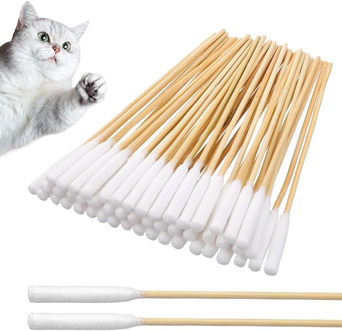 100 Pcs Large Cotton Swabs, 6 Inch, Bamboo Handle