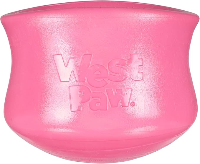 WEST PAW Zogoflex Toppl Interactive Treat Dispensing Puzzle Dog Toy for Mental Stimulation & Enrichment-Holds Kibble & Treats-Lickable, Freezable & Dishwasher Safe-Made in USA-XL-Geranium