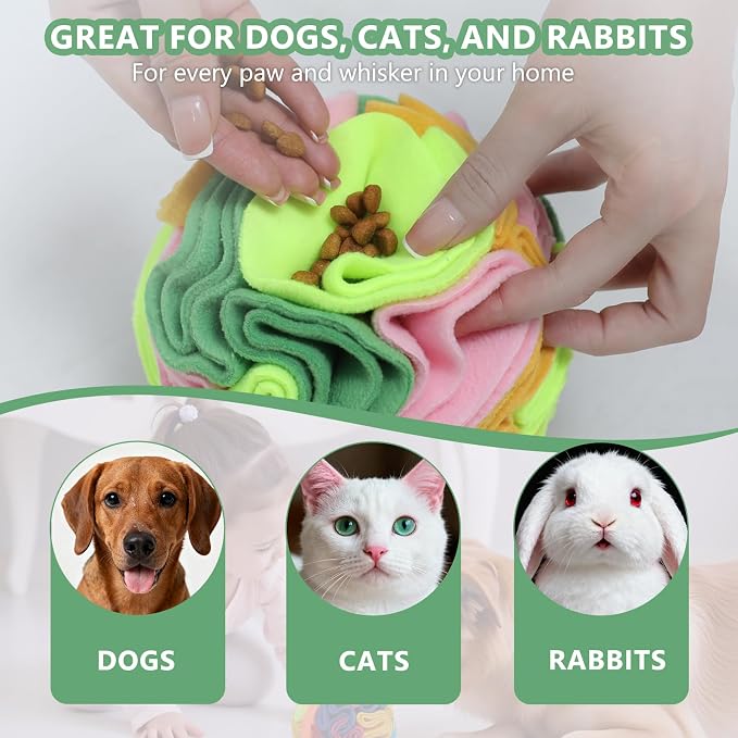 Vibrant Snuffle Ball for Dogs, Playful Color-Mix Slow Feeder Toy, Eye-Catching Interactive Puzzle for Mental Enrichment, Indoor Fun for Small Medium Large Dogs