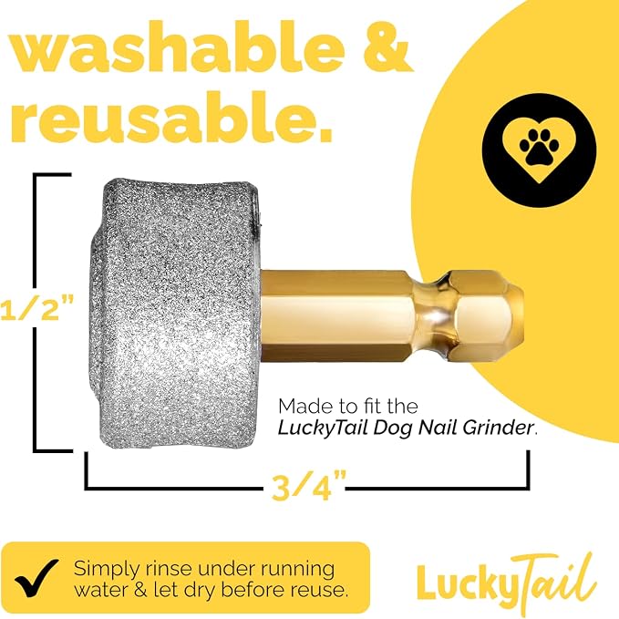 LUCKY TAIL Dog Nail Grinder Replacement Heads, 2-Pack