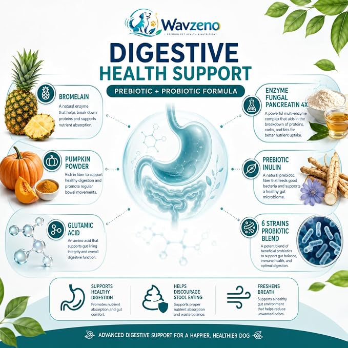 No Poo Chews for Dogs, Stool Eating Deterrent Soft Chews with Probiotics & Digestive Enzymes, Supports Healthy Digestion & Gut Balance, Helps Discourage Poop Eating Habits, 200 Count