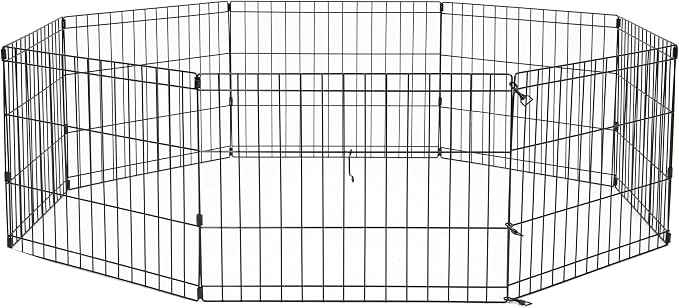New World by MidWest Homes for Pets 18-Inch Exercise Pen, for Indoor and Outdoor use, 16 Sq Feet of Play, Folding Dog Pen, No Door Design for Maximum Security, Easy to Set Up, Foldable Pet Playpen