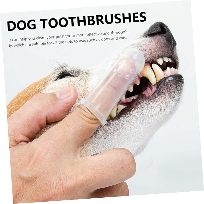 POPETPOP 10 Sets Silicone Pet Finger Toothbrushes for Dogs and Cats Ergonomic Soft Bristles for Cleaning Household Pet Dental Care Convenient Compact Design